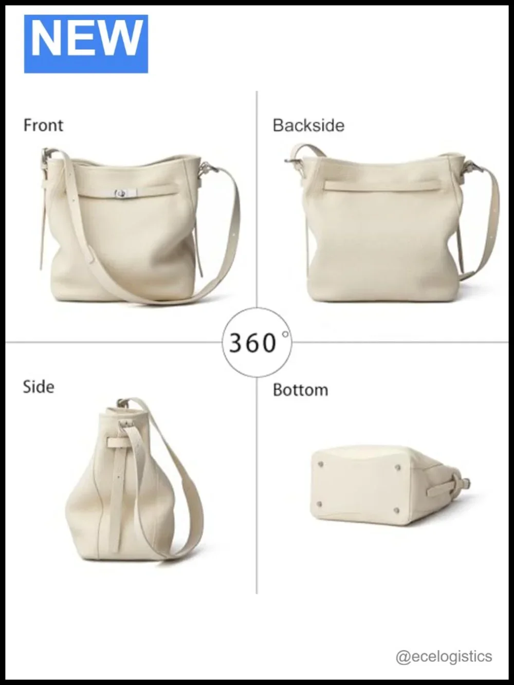Genuine Leather Hobo Bucket Bag Women Large Crossbody Shoulder Handbag